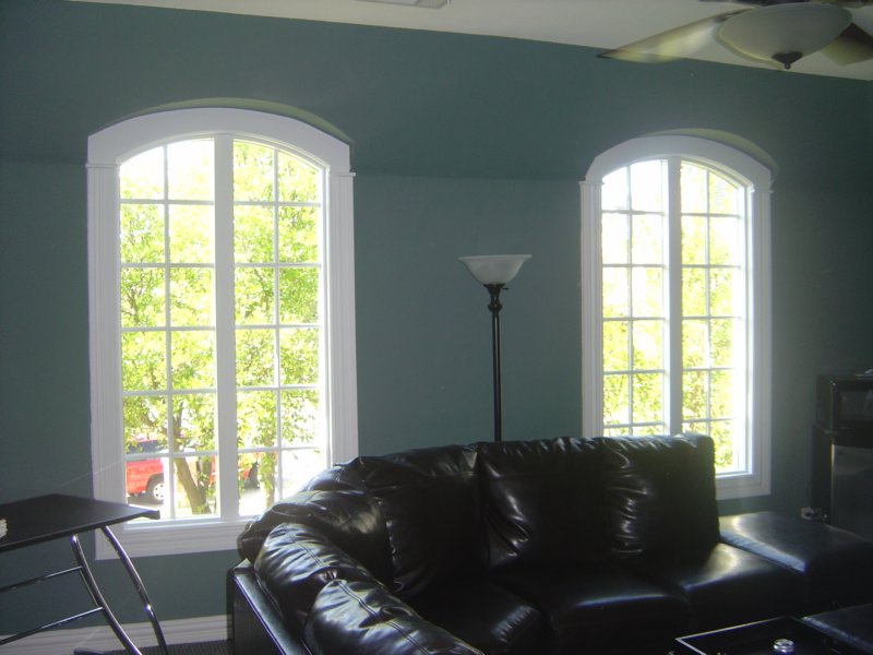 Interior View Arched Wood Windows with Divided Lite Grids