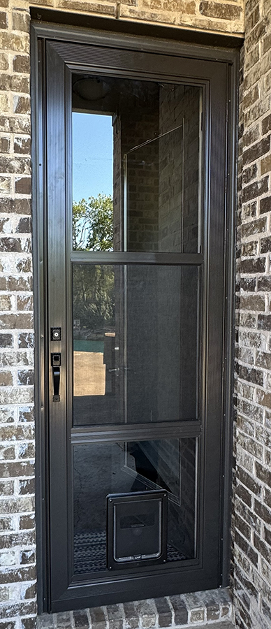 Eight Foot Operating Pet Door Storm Door in Dallas Texas