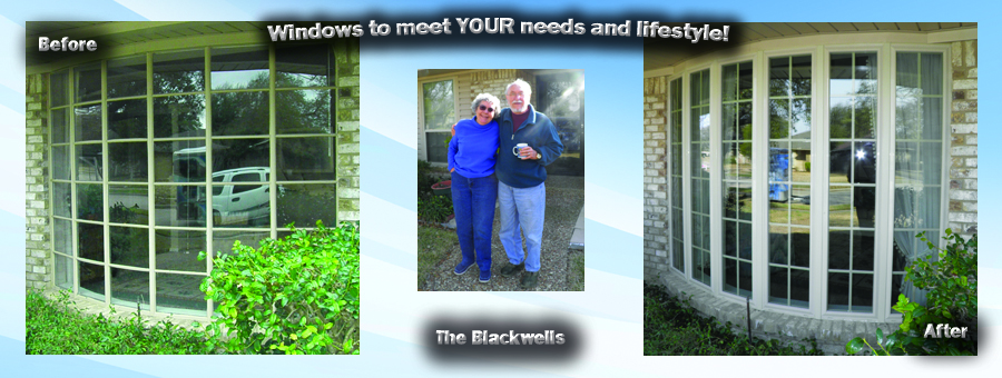 Before and After pictures of a bow window in Dallas