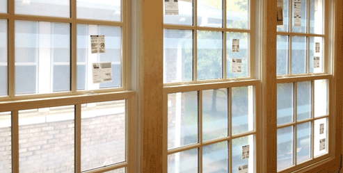 Wood Windows with Simulated Divided Lite Grids from the interior view