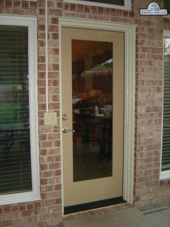 Textured Fiberglass Full VIew Glass Thermatru Exterior Door Unfinshed