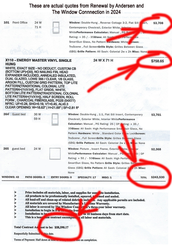 Cost of windows from Renewal by Andersen